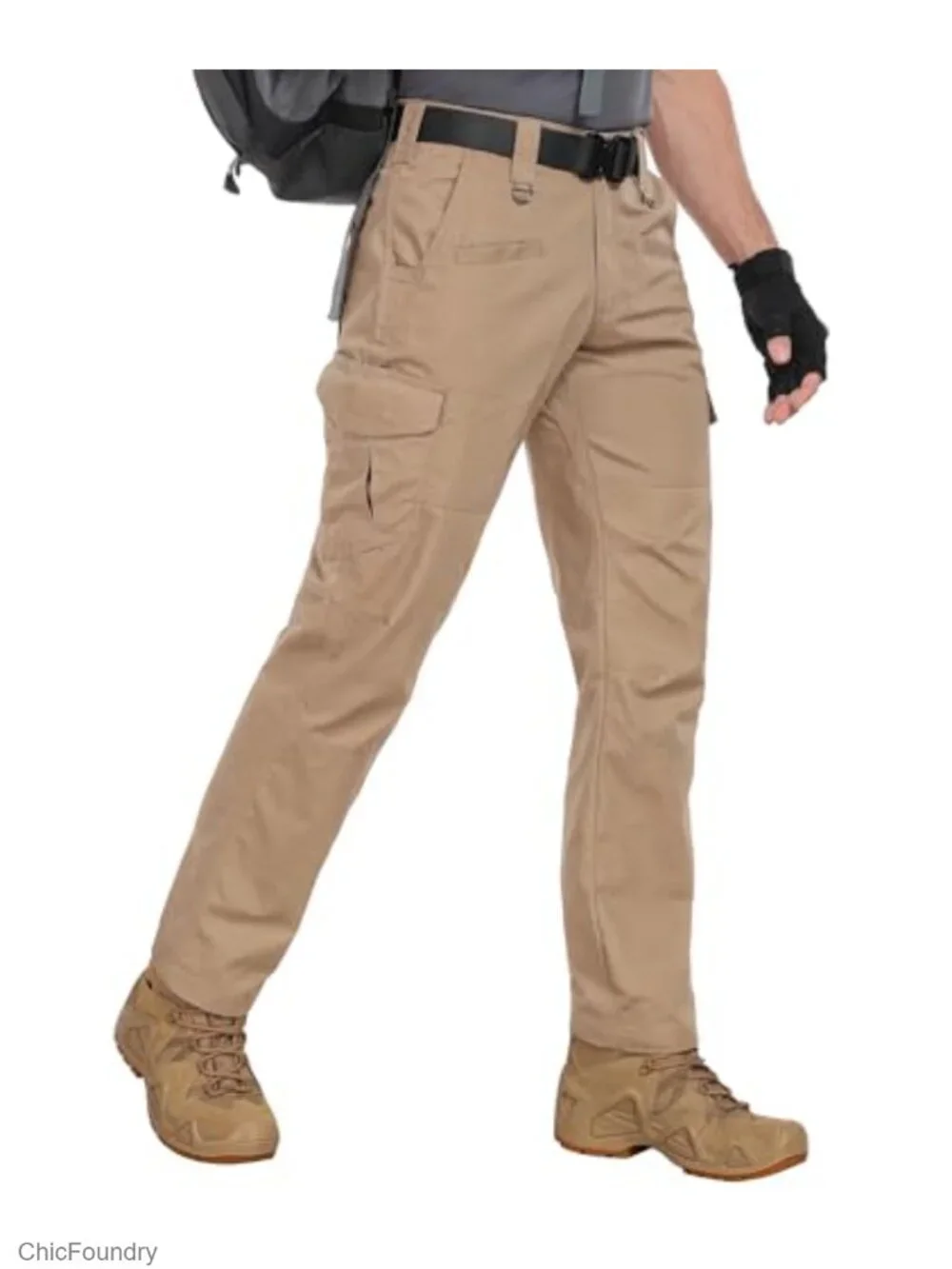 Men's Cargo Pants Ripstop Water Resistant Hiking Work Pants Multi Pockets Army